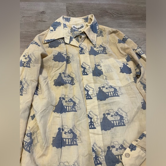 Rare vintage find! Mens Pariani long sleeve button up dress shirt size medium - Picture 3 of 3